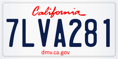 CA license plate 7LVA281