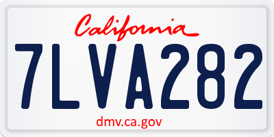 CA license plate 7LVA282