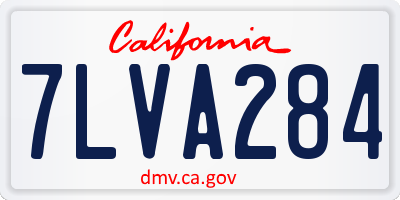 CA license plate 7LVA284