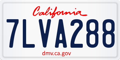 CA license plate 7LVA288