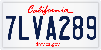 CA license plate 7LVA289