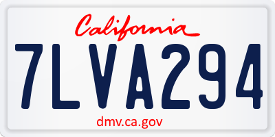CA license plate 7LVA294
