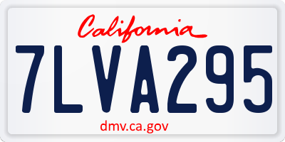 CA license plate 7LVA295