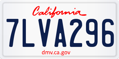 CA license plate 7LVA296