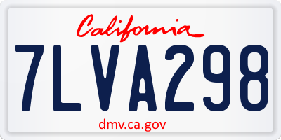 CA license plate 7LVA298