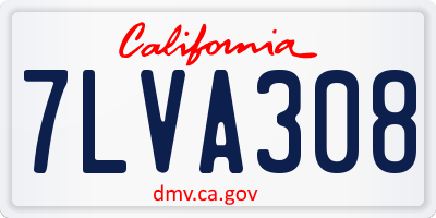 CA license plate 7LVA308