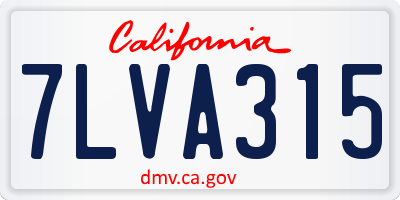 CA license plate 7LVA315
