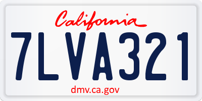 CA license plate 7LVA321