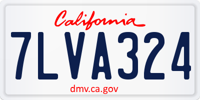 CA license plate 7LVA324