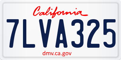 CA license plate 7LVA325