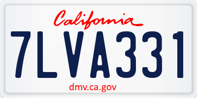 CA license plate 7LVA331