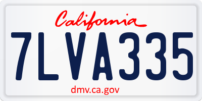 CA license plate 7LVA335