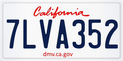 CA license plate 7LVA352