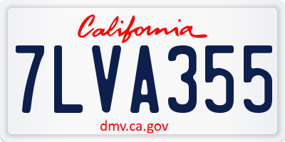 CA license plate 7LVA355