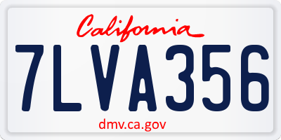 CA license plate 7LVA356