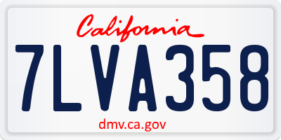 CA license plate 7LVA358