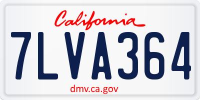 CA license plate 7LVA364