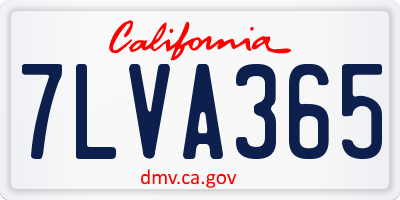 CA license plate 7LVA365