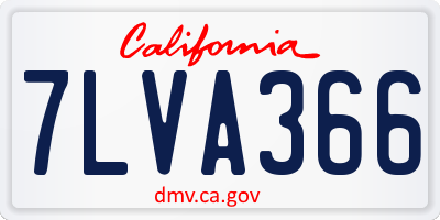 CA license plate 7LVA366