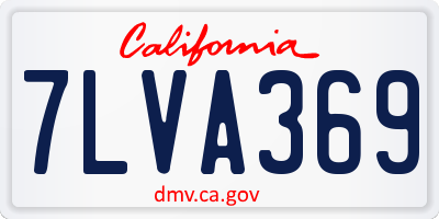 CA license plate 7LVA369