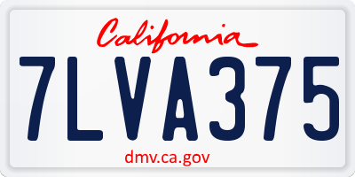 CA license plate 7LVA375
