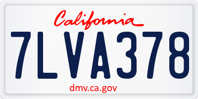 CA license plate 7LVA378