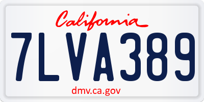 CA license plate 7LVA389