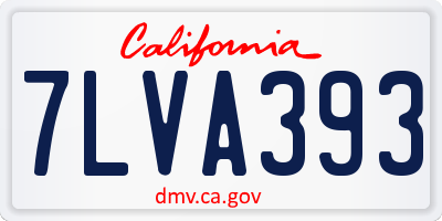 CA license plate 7LVA393