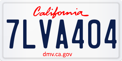 CA license plate 7LVA404