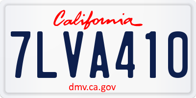 CA license plate 7LVA410