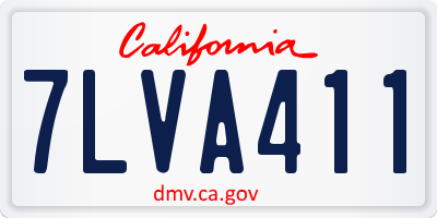 CA license plate 7LVA411