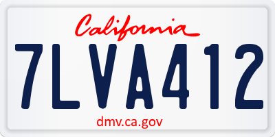 CA license plate 7LVA412