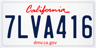 CA license plate 7LVA416