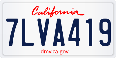 CA license plate 7LVA419
