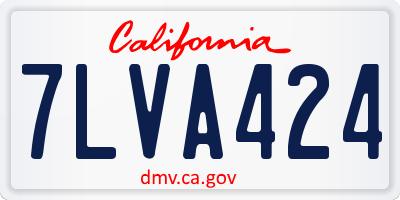 CA license plate 7LVA424