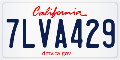 CA license plate 7LVA429
