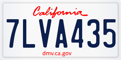 CA license plate 7LVA435