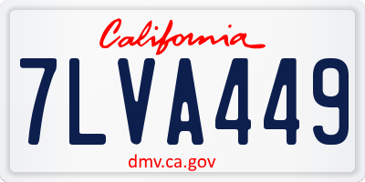 CA license plate 7LVA449