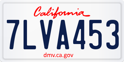CA license plate 7LVA453
