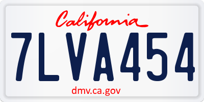 CA license plate 7LVA454