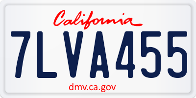 CA license plate 7LVA455