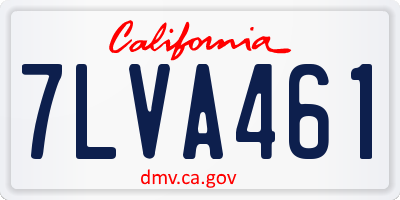 CA license plate 7LVA461