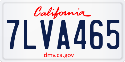 CA license plate 7LVA465