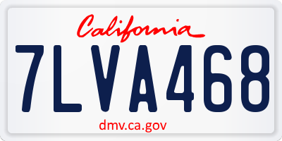 CA license plate 7LVA468