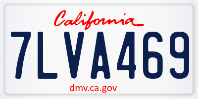 CA license plate 7LVA469