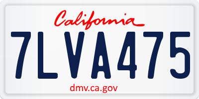 CA license plate 7LVA475