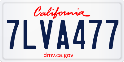 CA license plate 7LVA477