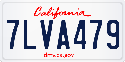 CA license plate 7LVA479