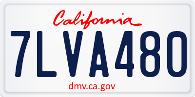 CA license plate 7LVA480