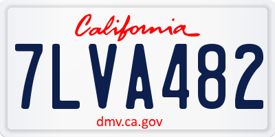 CA license plate 7LVA482